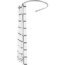 Gojoy - Barra de cortina de ducha de acero inoxidable en forma de u ajustable, soporte de cortina de ducha flexible curvado con barra de cortina de