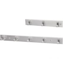 Hermeta - Barra de gancho de toalla 3 ganchos. H.35mm L.210mm alu.silver.anox.A.33.5mm