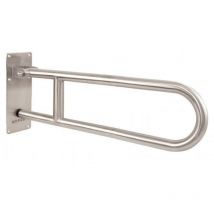 Barra pieghevole disabili maniglione ribaltabile acciaio inox lucido 80 cm
