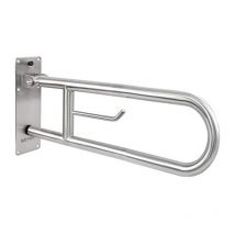 Barra pieghevole disabili maniglione ribaltabile portarotolo inox lucido 60 cm