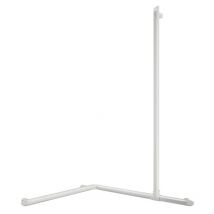 Delabie - Barre coudée d'angle 2 murs avec remontée vertical coulissante Siege de douche : Blanc mat