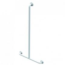 AKW - barra en t de acero inoxidable con recubrimiento epoxi y soporte para mango de ducha blanco 600X1200MM D32MM