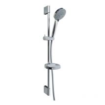 Paini France Robinetterie - Pack pommeau de douche rond 3 jets + flexible + barre + porte savon Paini Ruby Chrome