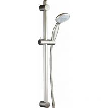 Damast - Barre de douche couleur acier brossé Renovo 2.0 - 15374 acier inoxydable brossé