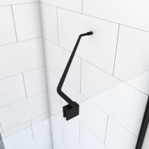 Aurlane - Barre de fixation d'angle noir mat pour douche a l'italienne - barre de fixation murale d'angle