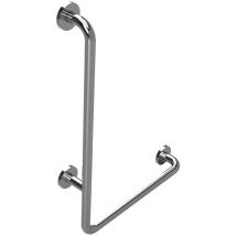 Bemeta - help Barre de maintien fixe 63x89cm, en forme de l, pose à droite, Acier Inoxydable (301122041)