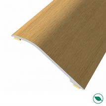 Barre de seuil adhésive différence niveau alu replaqué chêne vernis mat Lg 90cm x larg 3,8cm Ht 2cm