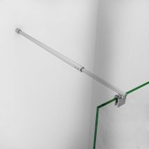 Barre de stabilisation réglable 700-1000 mm pour paroi de verre en acier inoxydable - chromé poli - Sirhona