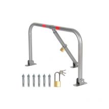 Mucola - barre de stationnement borne pliable 80CM borne argent rouge barrière de stationnement