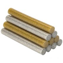 Salki - Barre di colla per decorazione e hobby ø12x95mm con glitter oro e argento 430206 .