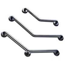 Barre d'appui coudée 135° verticale ou horizontale en inox poli - 3 points de fixation - Finition : inox poli - Dimensions : 400 x 400 mm