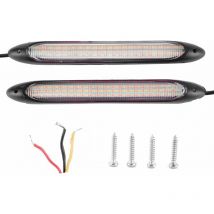 Barre lumineuse de conduite pour voiture, Barre lumineuse de jour à 3 paires de LEDs, lumière blanche jaune clignotante, couleur étanche,Pièces