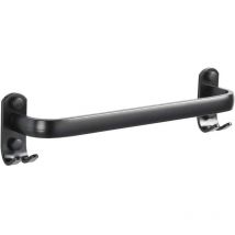 Barre porte-serviettes pour salle de bain - Support mural pour torchons de cuisine - Noir - 40 cm,- Trimec