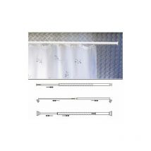 Tringle à rideau de douche extensible en aluminium blanc de 125 à 220 cm.
