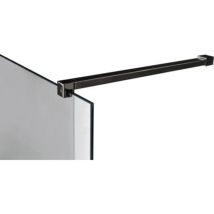 Leda – Barre stabilisatrice murale noire – Fixation de porte et paroi de douche – Longueur, Matières, Largeur, Finition métal