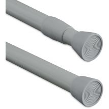 Barre télescopique en acier inoxydable, sans perçage, pour rideau de douche, 150 - 280 cm, grise - Relaxdays