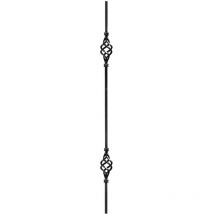 Barreau avec double vrilles - Hauteur 950mm carré de 16mm - Fer forgé - à souder Deco Fer Forge