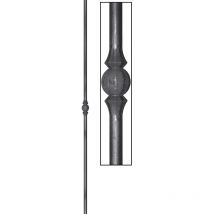 Barreau rond lisse avec motif centrale de sphère - Hauteur 1000mm Ø14mm - Fer forgé Deco Fer Forge
