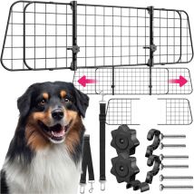 Tectake - Barrera protectora de coche para perros Balu, ancho ajustable, 2 correas de sujeción - Rejilla para perros de coche, rejilla separadora