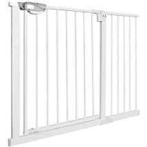 Hengmei - Barreras de seguridad Auto Close Rejilla de seguridad para escaleras,protección para niños o animales, sin agujeros(105-115cm, blanco)
