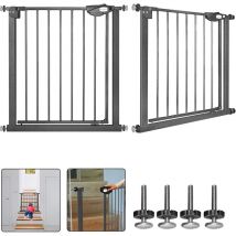 Barreras de seguridad Auto Close Rejilla de seguridad para escaleras,protección para niños o animales, sin agujeros(85-95cm, negro) Hengmei