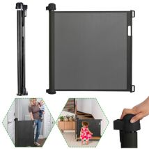 Barreras de seguridad Seguridad Niños Rejilla de protección para escaleras, rejilla de protección para puertas, extensible 0-180 cm, 180cm Negro