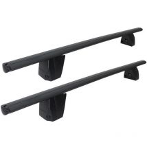 France Attelage - Barres de toit Menabo Delta Aluminium Noir 137cm + Pieds de fixation