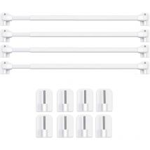 Barres de Vitrage Extensible Tringle Rideau Sans Percage pour Fenetre Pvc pour de Tringle à Rideau Adhésive (4PCS-40-60CM)