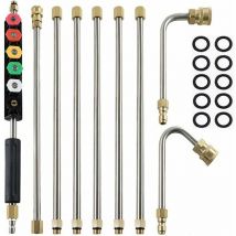 Barres d'extension pour nettoyeur haute pression, 4000PSI nettoyeurs Haute Pression Pointes de Lance de Remplacement télescopiques Outils de