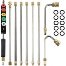 Jalleria - Barres d'extension pour nettoyeur haute pression, 4000PSI Pointes de Lance de Remplacement télescopiques Outils de Nettoyage pour Le