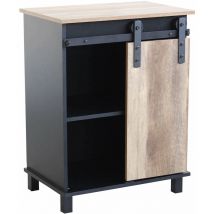 Homeness - Barres et barres en bois et en métal et meubles de pub avec une porte coulissante industrielle