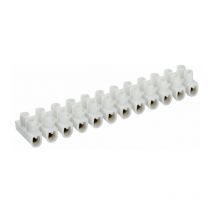 Barrette de connexion Dhome 12 dominos à visser - Pour section 6 mm² - Blanc