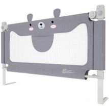 Barrière de Lit 180cm pour Enfants Bébé avec Hauteur Réglable Barrière de Sécurité pour Protection Contre les Chutes Gris Naizy