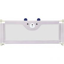 Barrière de lit rabattable,Barriere de lit Anti-Chute,avec motif ours Haloyo 175 x 100 x 26 cm,gris