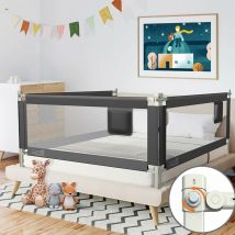 Barrière de lit, protection antichute, barrière de lit pour enfant, barrière de lit bébé réglable en hauteur, barrière de lit pliable, convient aux