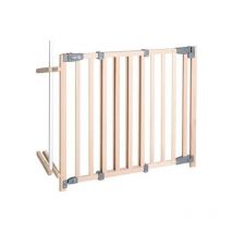 Roba - Barriere de Sécurité Bébé pour Escalier Safety Up Largeur de 93.5 a 120.5 cm - Bois Naturel