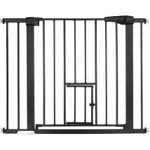 Barrière De Sécurité Enfant Extensible Barrière D'Escalier Fermeture Facile Avec Petite Porte H.76 X L.75 - 103 Cm Noir Jmax