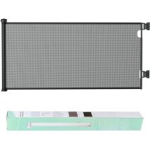 Kingso - Barrière de sécurité enfant extensible Barrière d'escalier fermeture facile H.84 x l.180 cm max. noir Hasaki