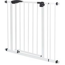 Ecd Germany - Barrière de Sécurité pour Enfants, Chiens, Largeur 85-95 cm, sans Perçage, Blanc, Pivotant des Deux Côtés, Fermeture Automatique,