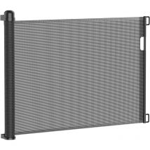 Naizy - Barrière de Sécurité Rétractable pour Bébés et Chiens - 0 à 300 cm - Barrière de Sécurité Extensible et Enroulable Noir