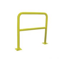 Barrières de sécurité acier diamètre 60 mm à platine, longueur 100 cm, hauteur 100 cm, coloris jaune - VISO