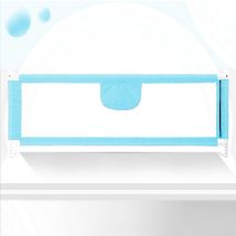 Barrière de lit, 1pcs barrière de lit 180 cm, barrière de lit Enfants Bébés Protection Bord de Lit,convient aux berceaux, lits de parents- bleu