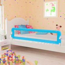 Barrière de lit enfant Barrière de sécurité Bleu 180x42 cm Polyester 68639