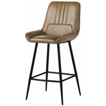 Barstuhl Echtleder 52x57x108 beige iron label 616