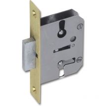 667 Bart-Einsteckschloss, Dornmaß 20 mm, Stahl/Stulp Messing - Junie