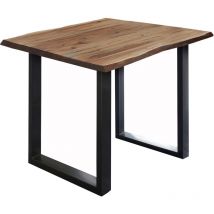 Bartisch Baumkante Massiv Akazie Natur 80 X 80 Schwarz Quebec