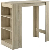 [en.casa] - Bartisch Kouvola mit 3 Fächern 110x50x103 cm Eiche-Optik