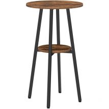 Hoobro - Bartisch rund 2-stöckig Kneipentisch Bistrotisch mit Stauraum Hochplatte Cocktailtisch mit Spanplatte Spanplatte für Küche Wohnzimmer
