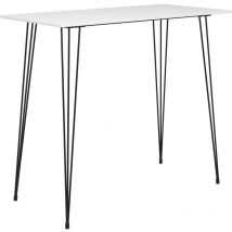 BonneVie Bartisch Weiß 120 x 60 x 105 cm – MDF, Metall – Stehtisch für Küche und Essbereich – Zusammenbau erforderlich