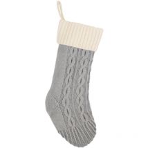 Bas de Noël, cadeaux et décorations en tricot torsadé pour les fêtes de fin d'année en famille